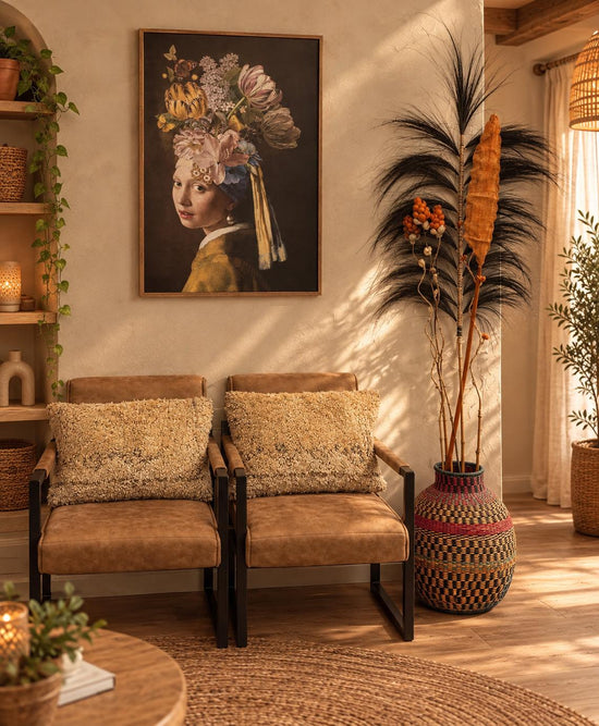 Bohemian XL decoratieve vaas - zeegras - multicolor