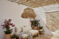 Hanglamp gevlochten Fringy - naturel - hoogte 45 cm x dia 40 cm