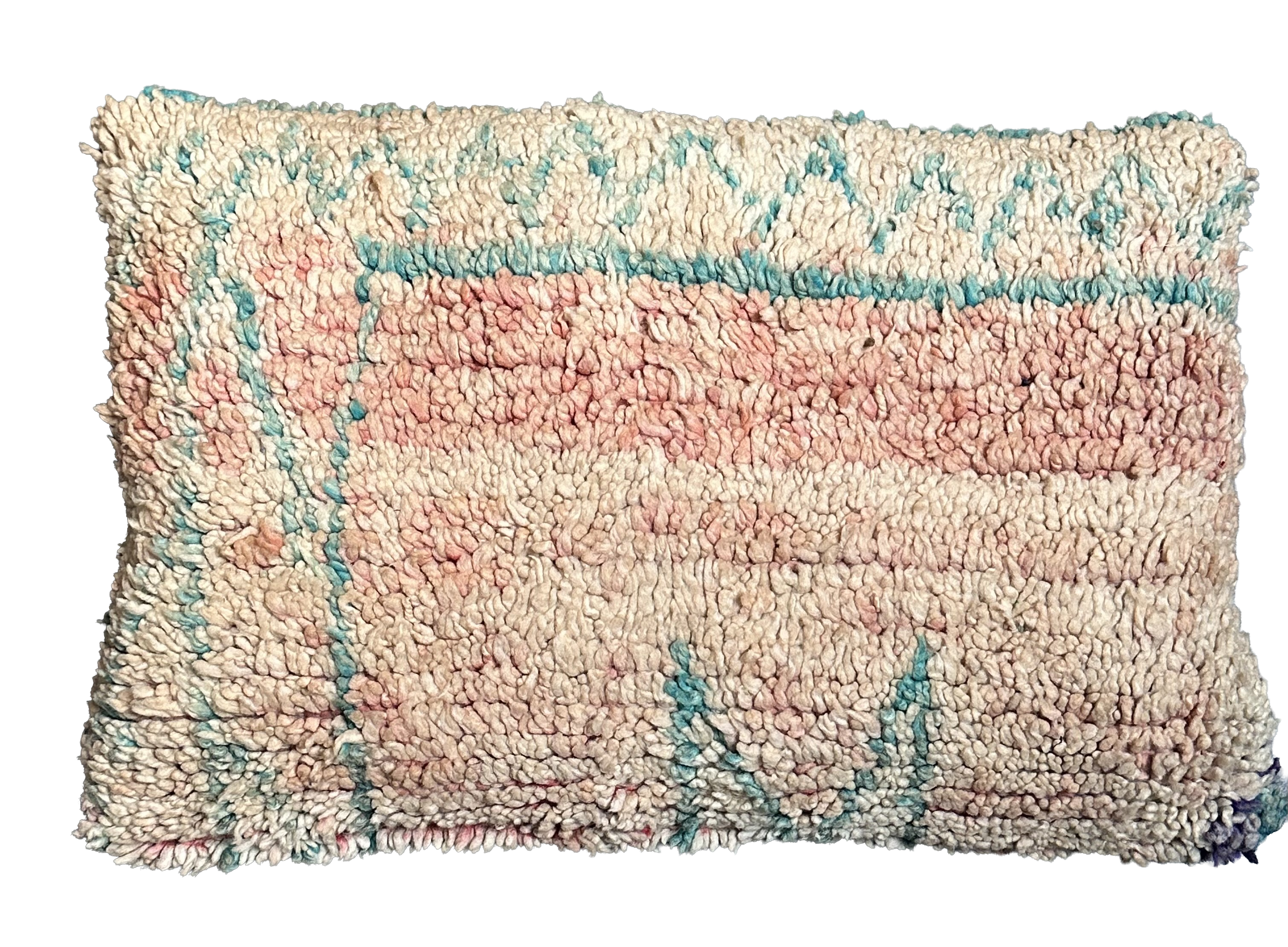 Marokkaans kussen - nude + groen - 60 x 35 cm