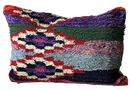 Marokkaans Boucherouite Block Print kussen - multi-colour rood - 60 x 40 cm