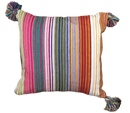 Marokkaans Moira Gestreepte Pompon Kussen - multi-colour - 50 x 50 cm