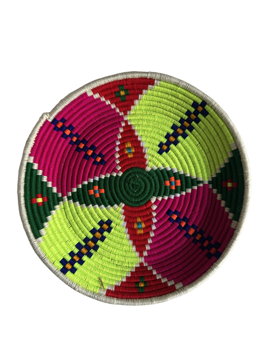 Berber schaal - neon mix + ster - Ø 36 cm