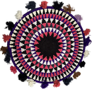 Berber schaal - roze mix + ster en pompoms - Ø 36 cm