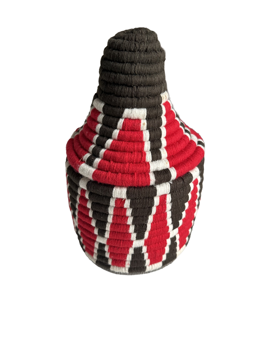 Berber mand S - multi triangel - rood/wit/bruin