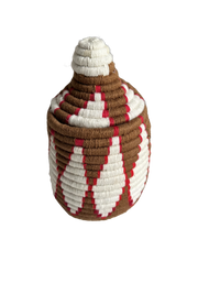 Berber mand S - multi triangel - bruin/wit/rood