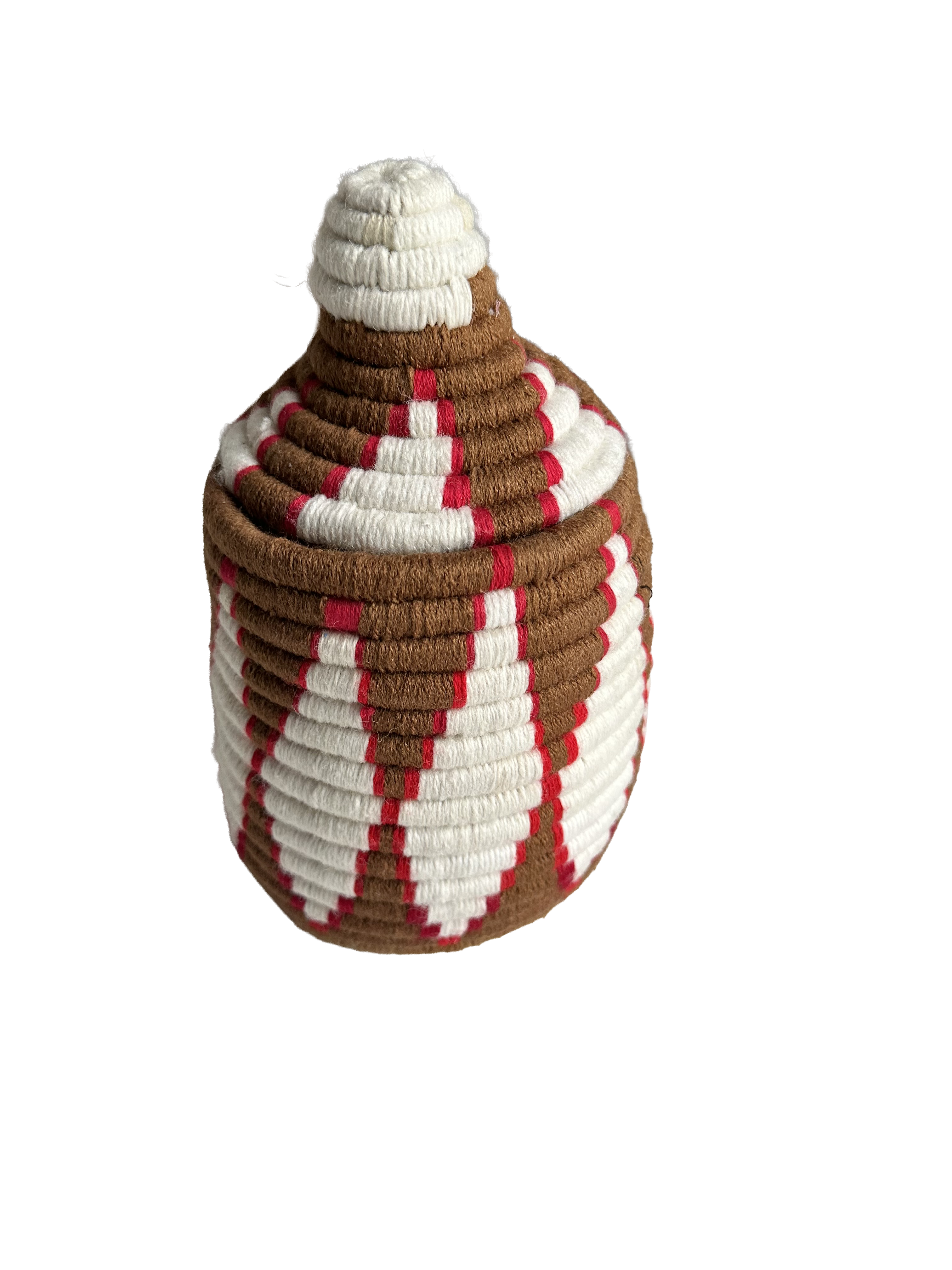 Berber mand S - multi triangel - bruin/wit/rood