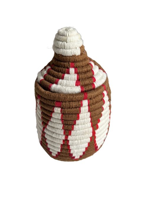 Berber mand S - multi triangel - bruin/wit/rood