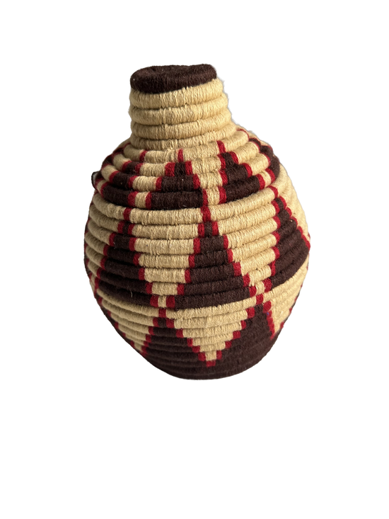 Berber mand S - multi triangel - bruin/rood/beige