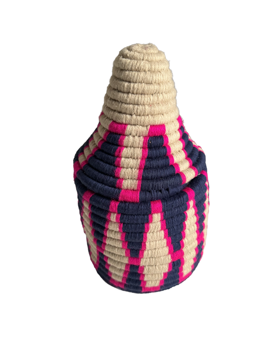 Berber mand S - multi triangel - blauw/beige/roze