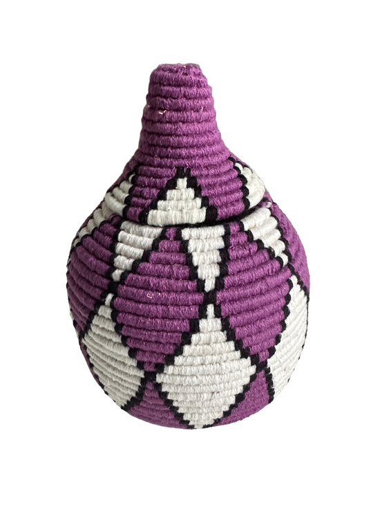 Berber mand S - multi triangel - paars/wit/zwart