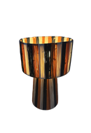 Raffia tafellamp - multicolor - hoogte 26 cm