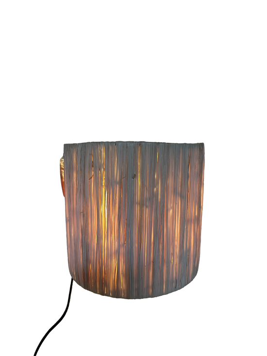 Raffia wandlamp - naturel - hoogte 21 cm