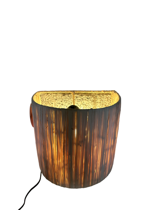 Raffia wandlamp - naturel - hoogte 21 cm