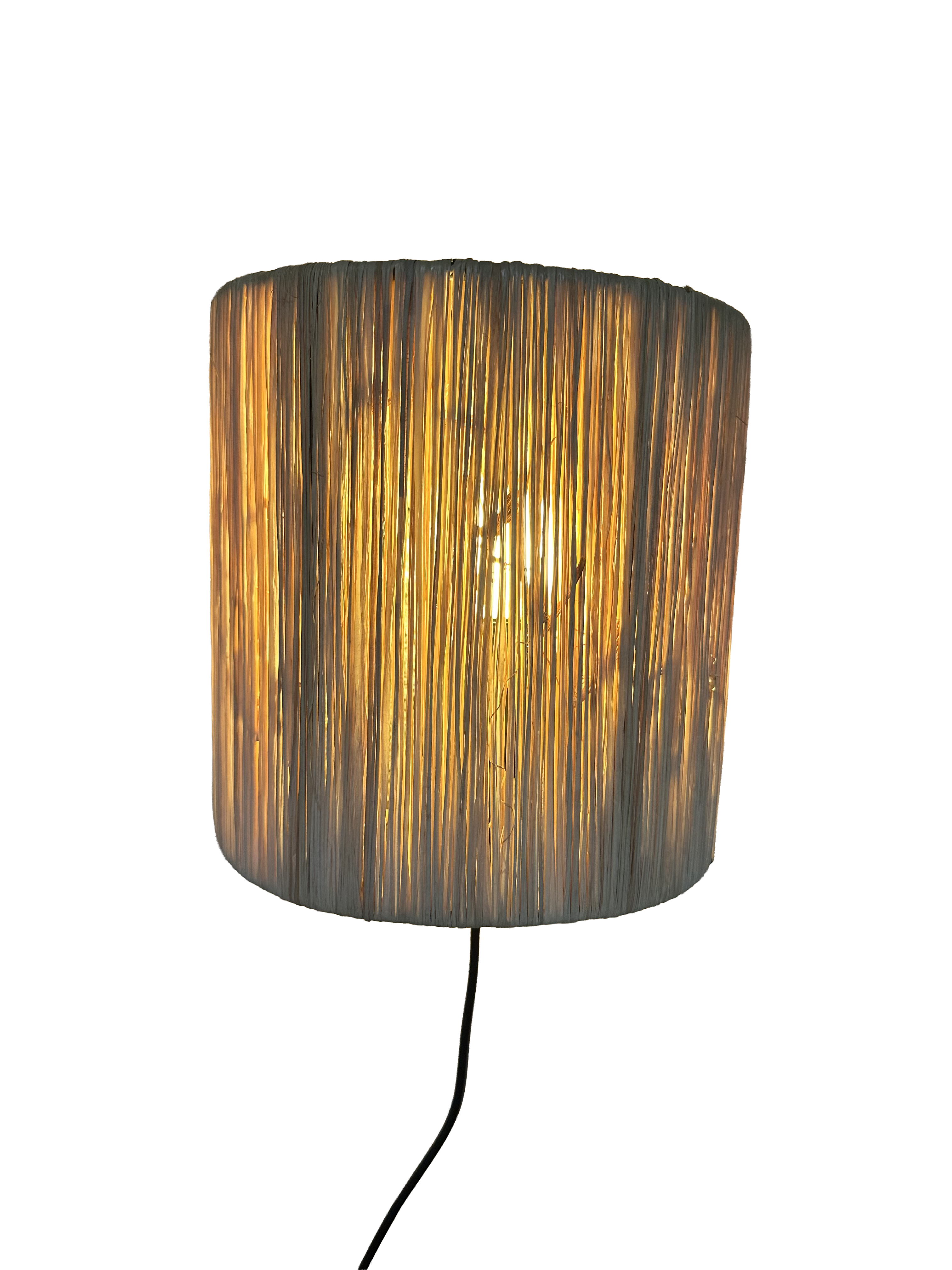 Raffia wandlamp - naturel - hoogte 20 cm