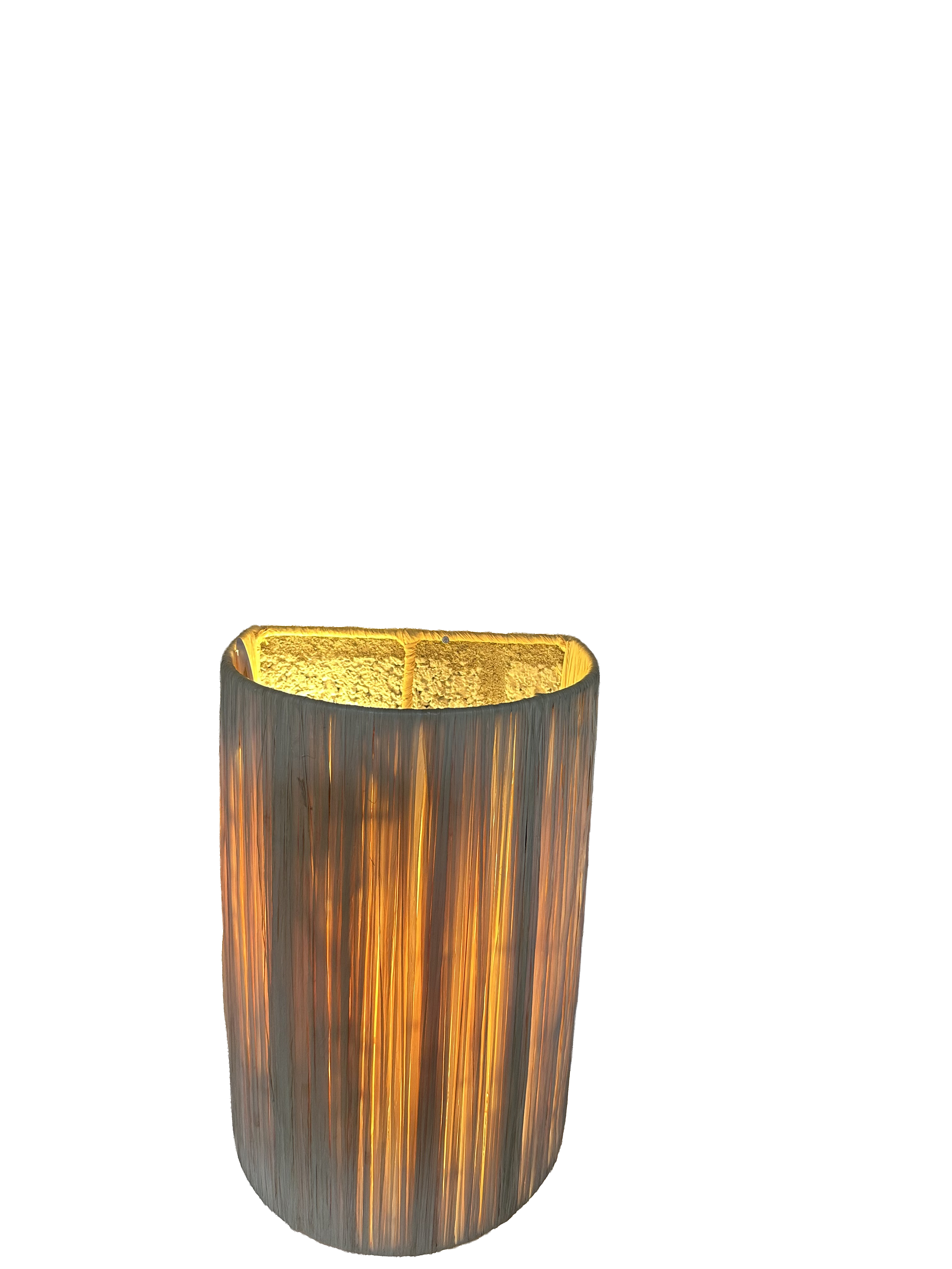 Raffia wandlamp - naturel - hoogte 32 cm