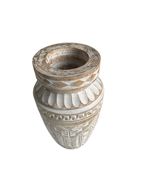Houten Sumba Vaas L