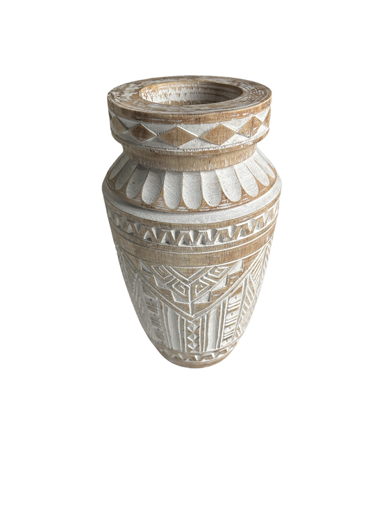 Houten Sumba Vaas L