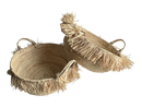 Raffia mand franjes - naturel