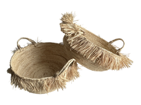 Raffia mand franjes - naturel