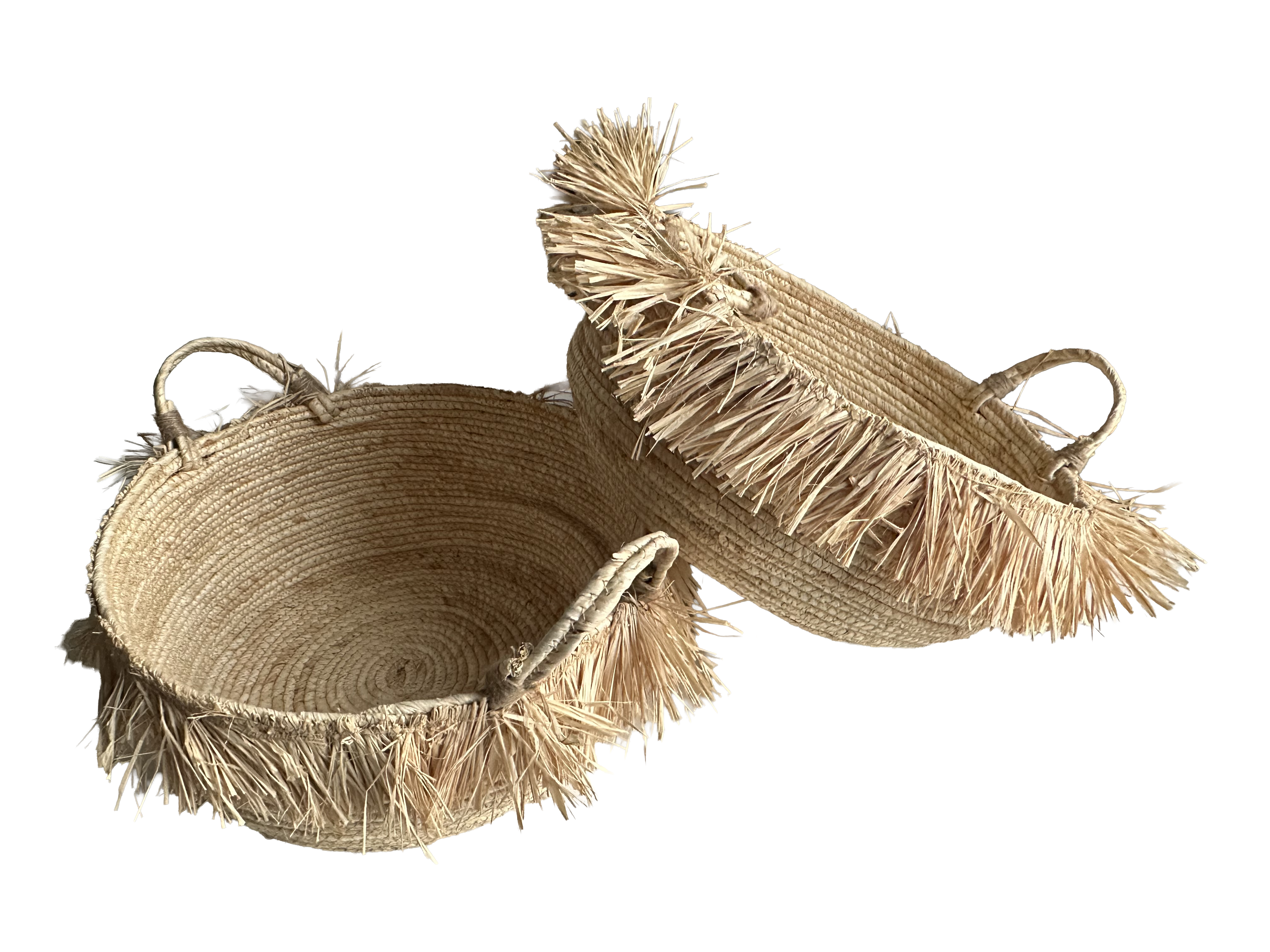 Raffia mand franjes - naturel