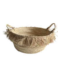 Raffia mand franjes - naturel