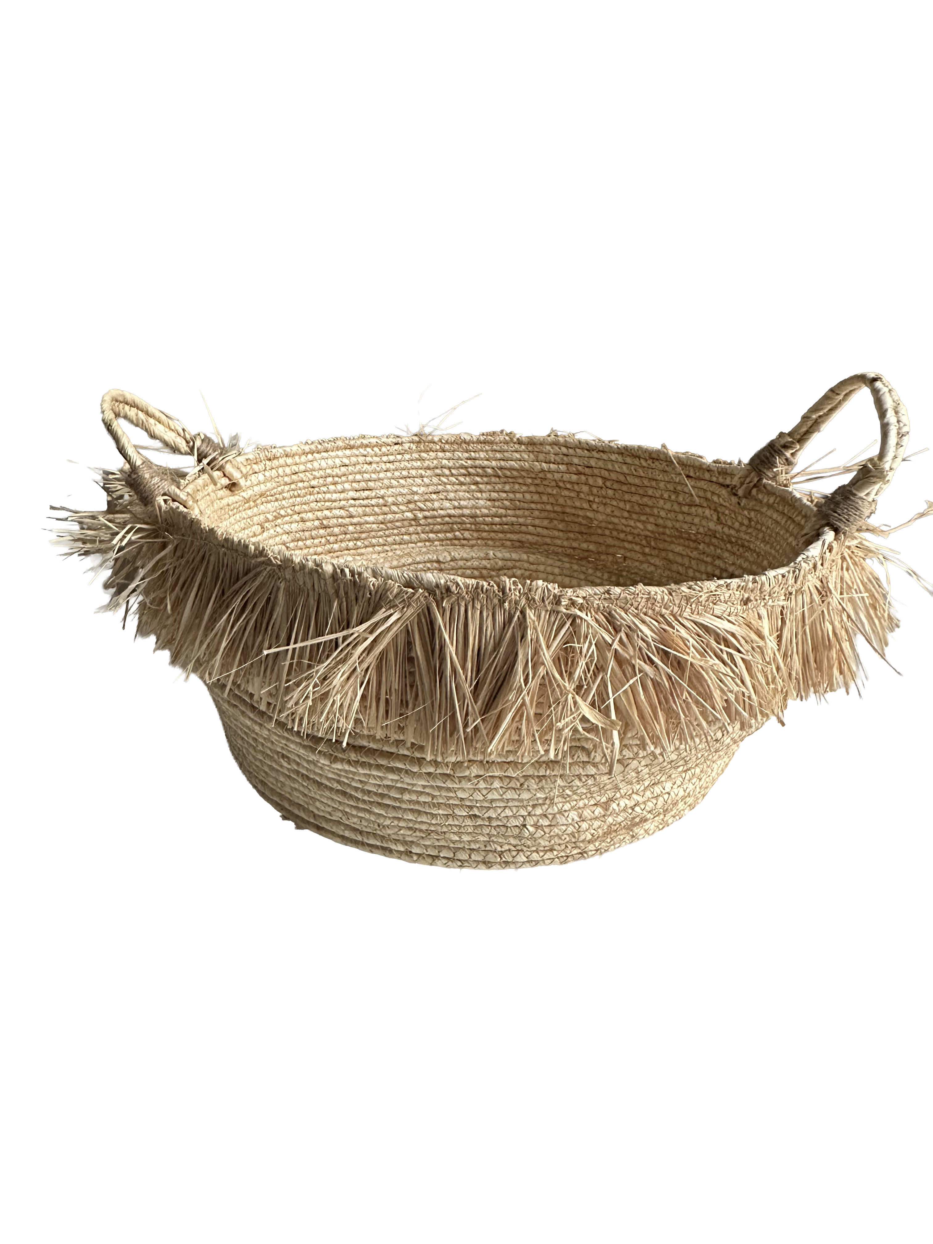 Raffia mand franjes - naturel