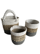 Zeegras manden set van 3 stuks – Wit/Naturel/Grijs