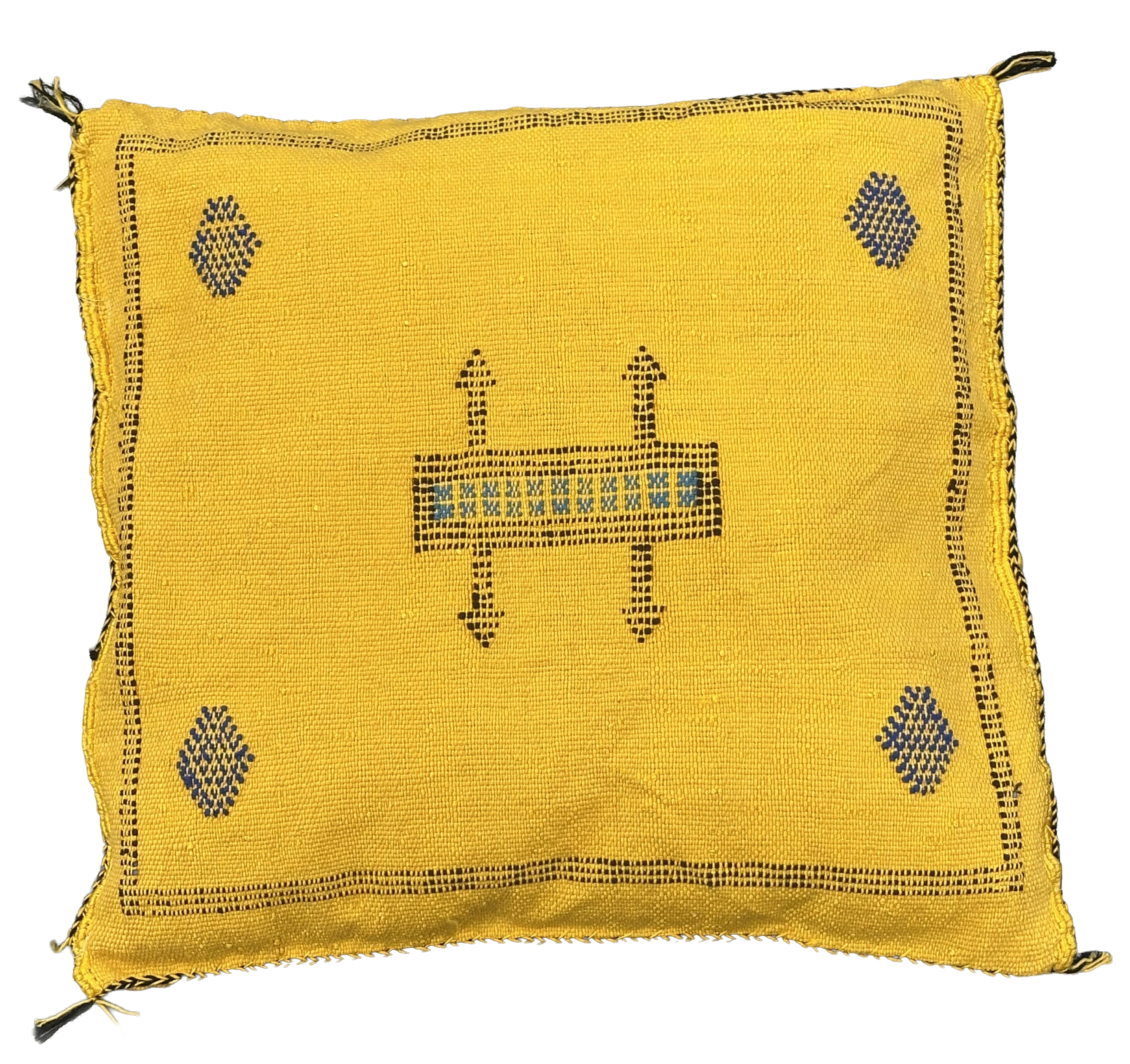 Marokkaans Sabra kussen - oker geel - 45 x 45 cm