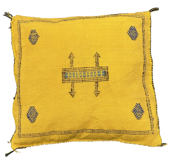 Marokkaans Sabra kussen - oker geel - 45 x 45 cm