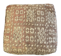 Marokkaanse Boujaad / kelim poef - beige tinten