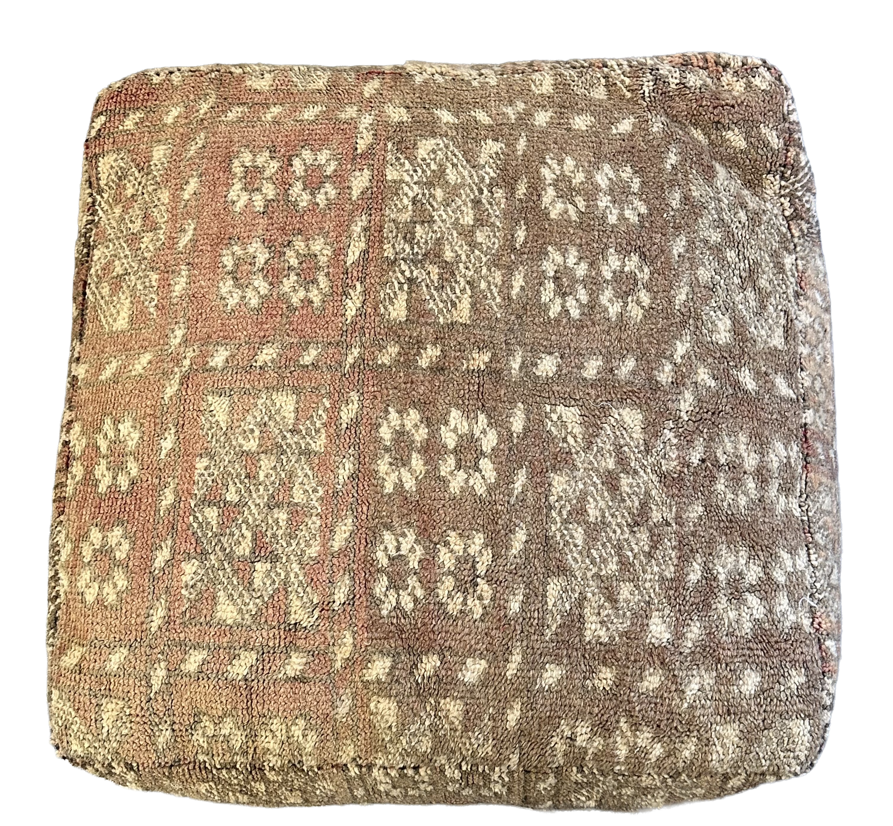 Marokkaanse Boujaad / kelim poef - beige tinten