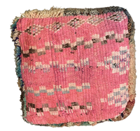 Marokkaanse Boujaad / kelim poef - multicolor roze