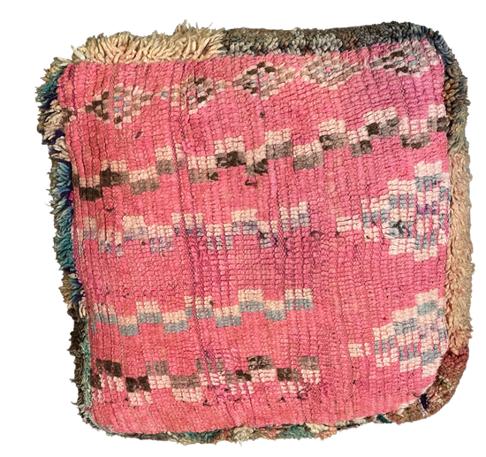 Marokkaanse Boujaad / kelim poef - multicolor roze