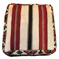Marokkaanse Boujaad / kelim poef - multicolor rood