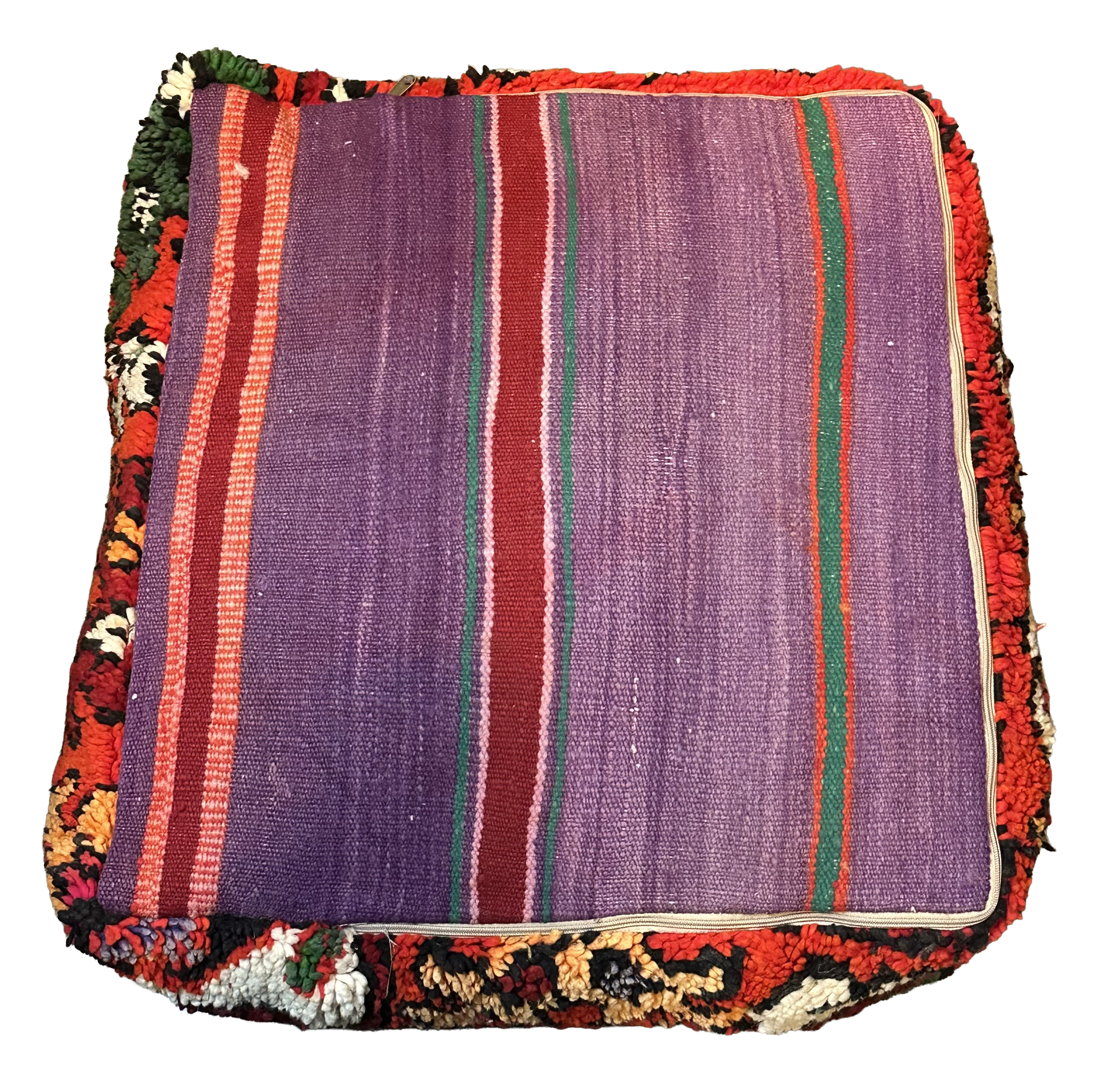 Marokkaanse Boujaad / kelim poef - multicolor rood