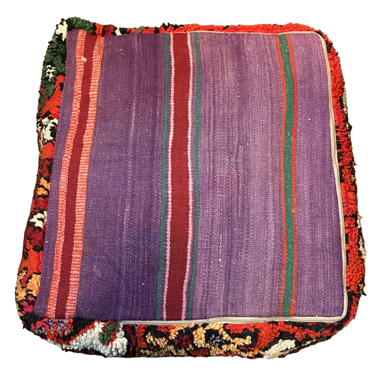 Marokkaanse Boujaad / kelim poef - multicolor rood