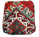 Marokkaanse Boujaad / kelim poef - multicolor rood