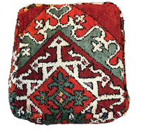 Marokkaanse Boujaad / kelim poef - multicolor rood