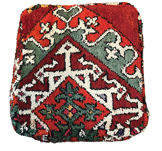  kelim poef - multicolor rood