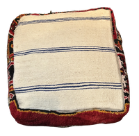 Marokkaanse Boujaad / kelim poef - multicolor rood