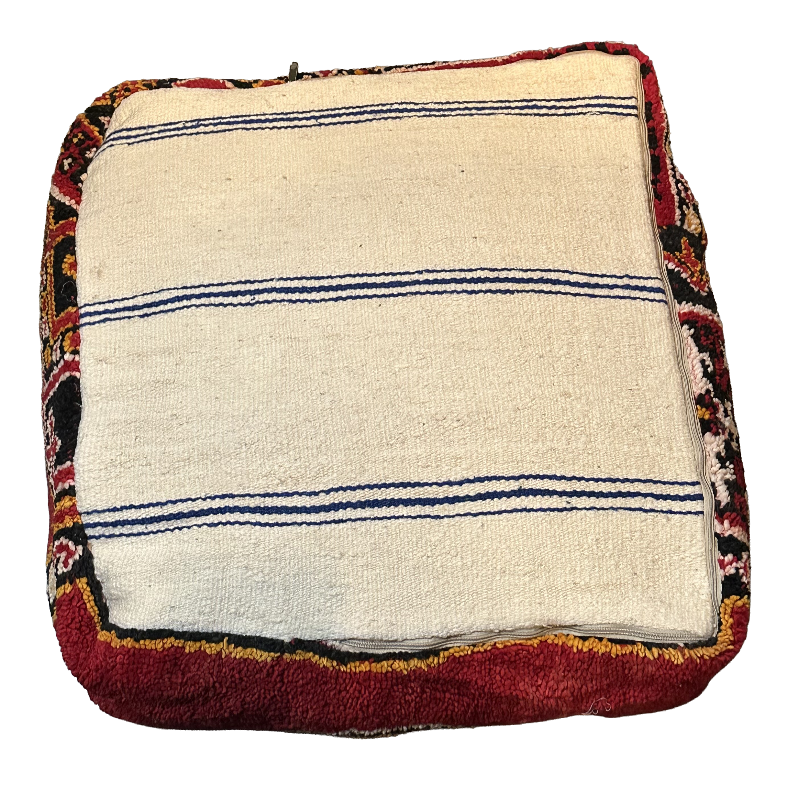 Marokkaanse Boujaad / kelim poef - multicolor rood
