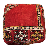 Marokkaanse Boujaad / kelim poef - multicolor rood