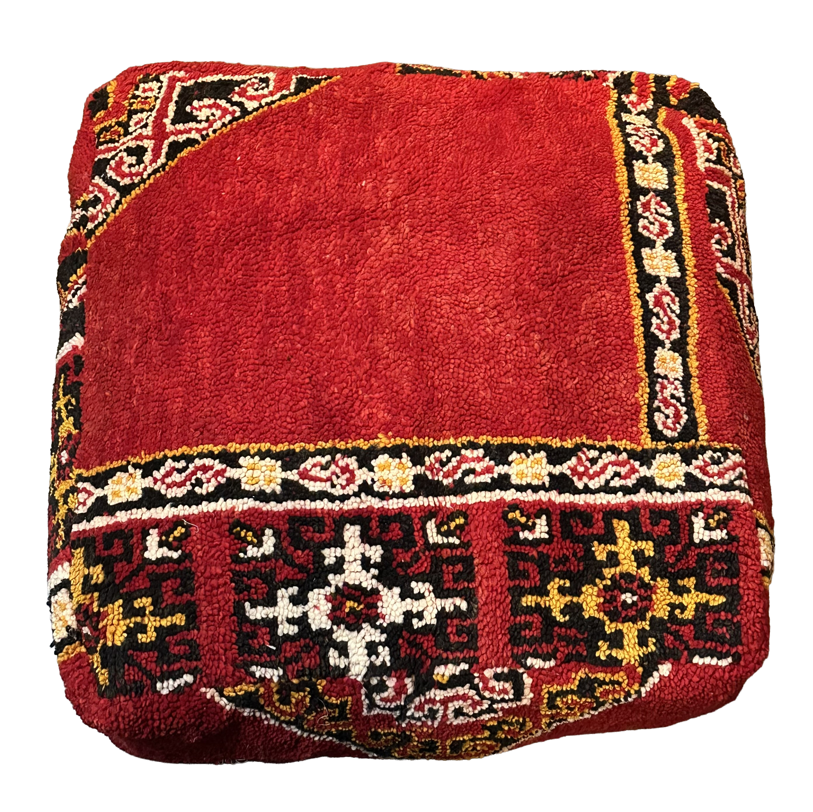 Marokkaanse Boujaad / kelim poef - multicolor rood