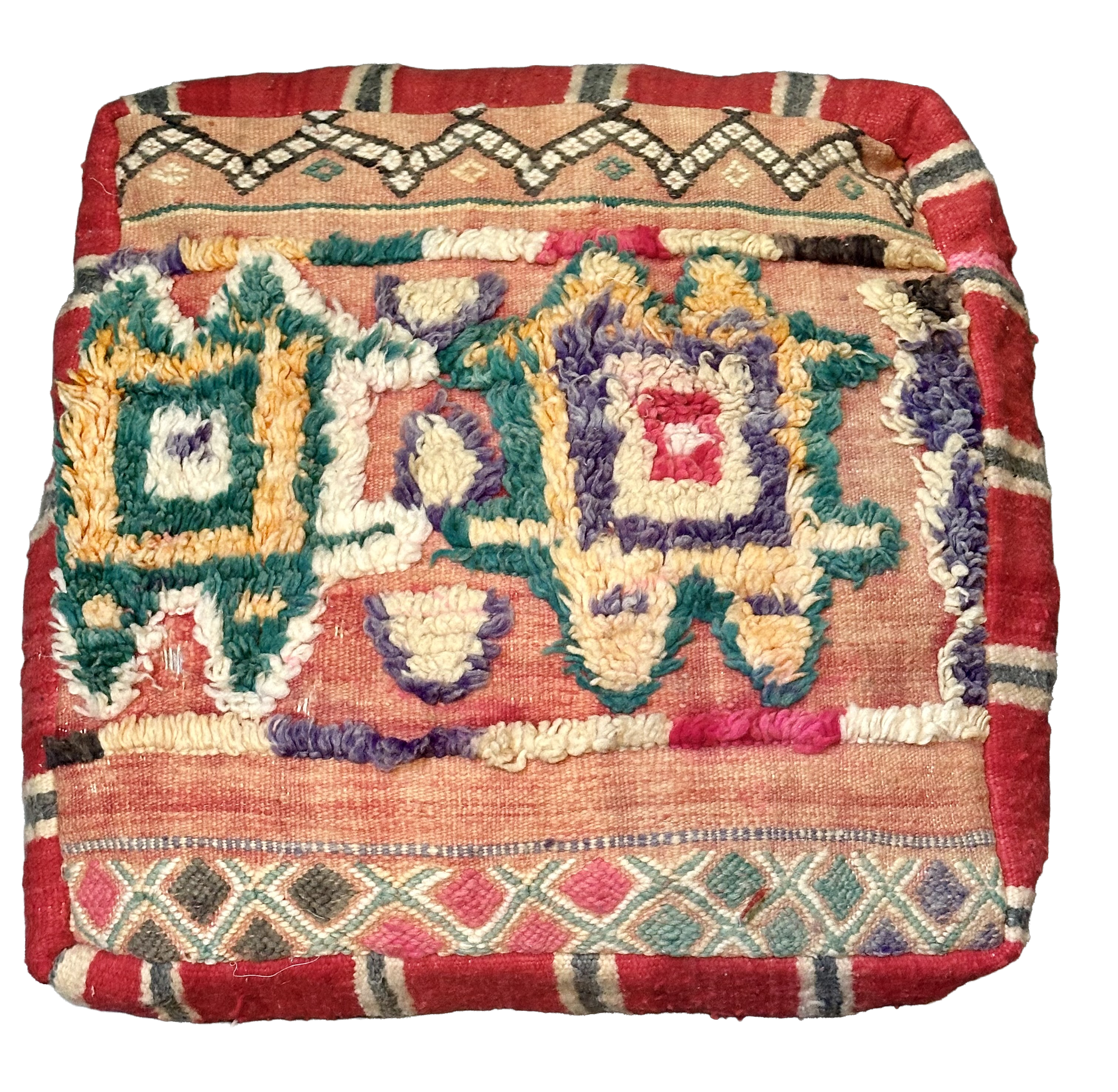 Marokkaanse Berber / kelim poef - multicolor - mix patronen