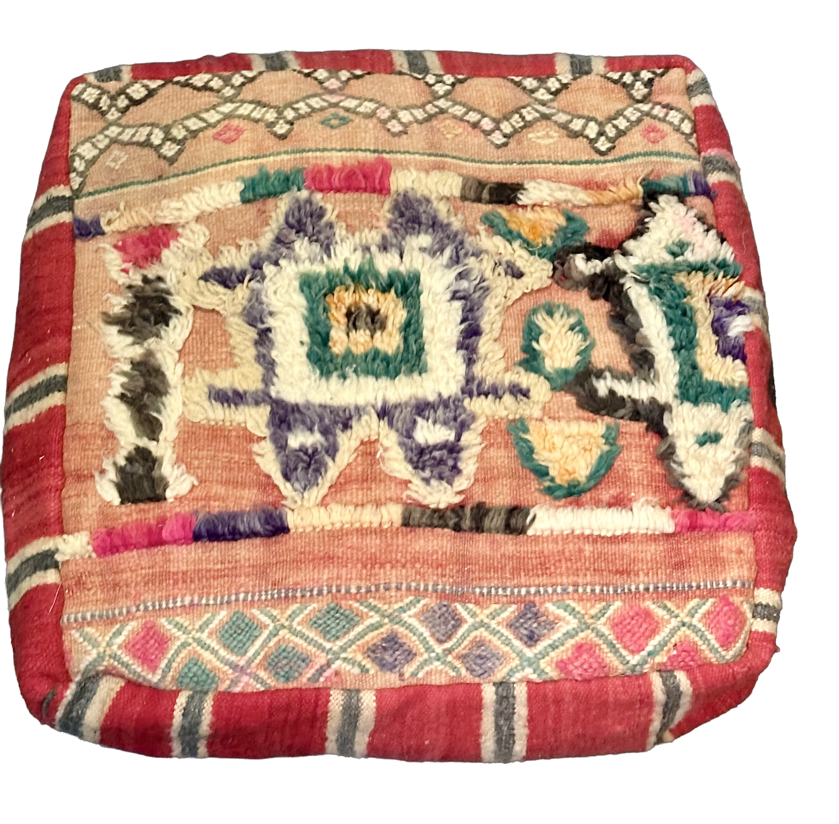 Marokkaanse Berber / kelim poef - multicolor + mix patronen
