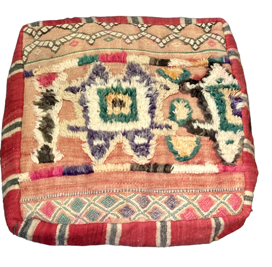 Marokkaanse Berber / kelim poef - multicolor + mix patronen