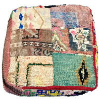 Marokkaanse Boujaad / kelim poef - multicolor + mixpatronen
