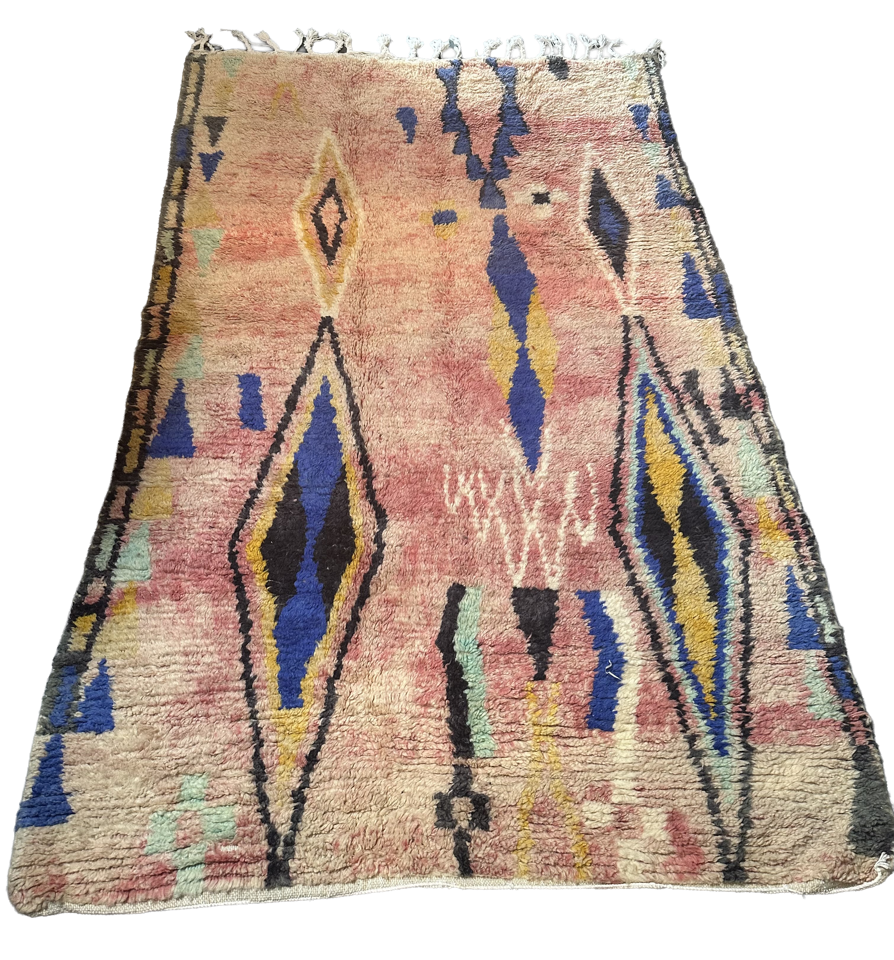Marokkaans Boujaad vloerkleed  - roze met patronen - 244 x 154 cm