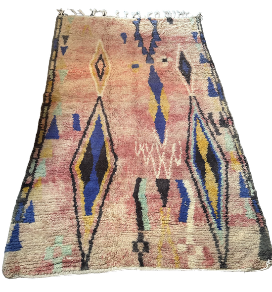 Marokkaans Boujaad vloerkleed  - roze met patronen - 244 x 154 cm