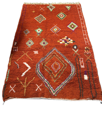 Marokkaans Boujaad vloerkleed - oranje/rood - 247 x 170 cm